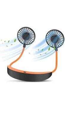 High Capacity Hanging Neck Fan , 10 Hours USB Rechargeable 5200mAh 3 Speed 360°